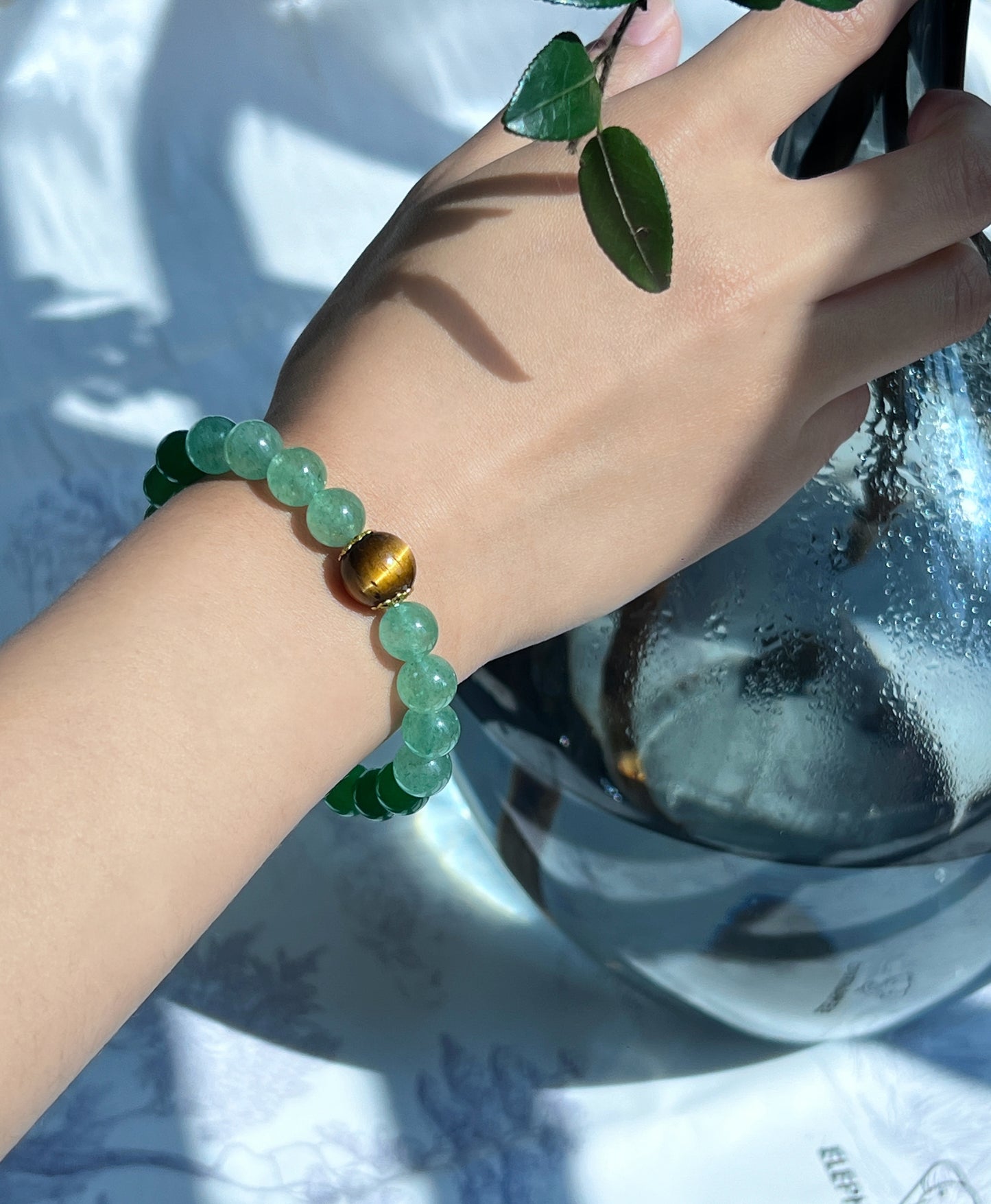 Green Tiles - Green Strawberry Quartz & Chrysoprase Bracelet