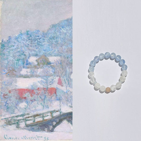 Love Letter - Aquamarine & Afghan White Jade Bracelet