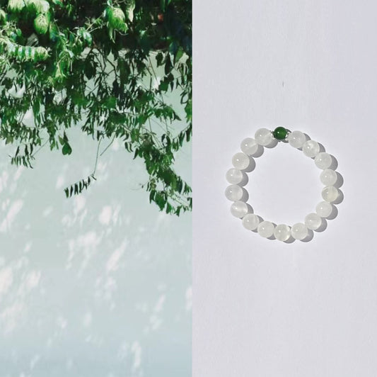 Green Whisper - Afghan White Jade & Chrysoprase Bracelet