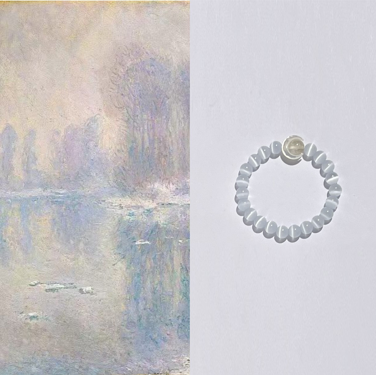 Mist - White Cat's Eye & Golden Rutile Bracelet