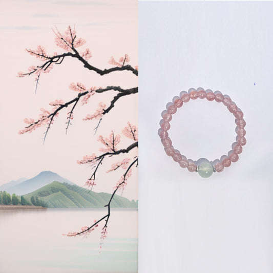 Plum Shadow - Strawberry quartz Bracelet