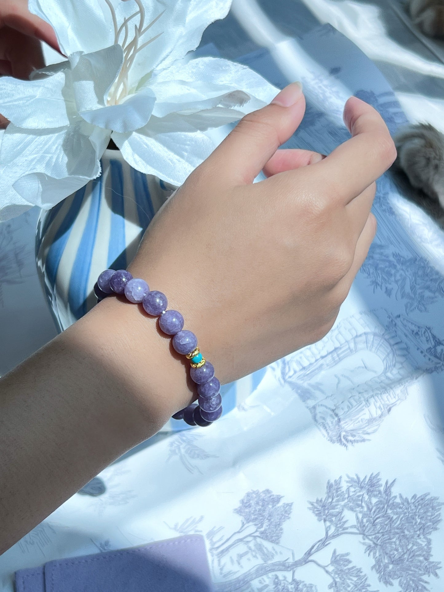 Purple Phoenix - Purple Chalcedony & Turquoise Bracelet