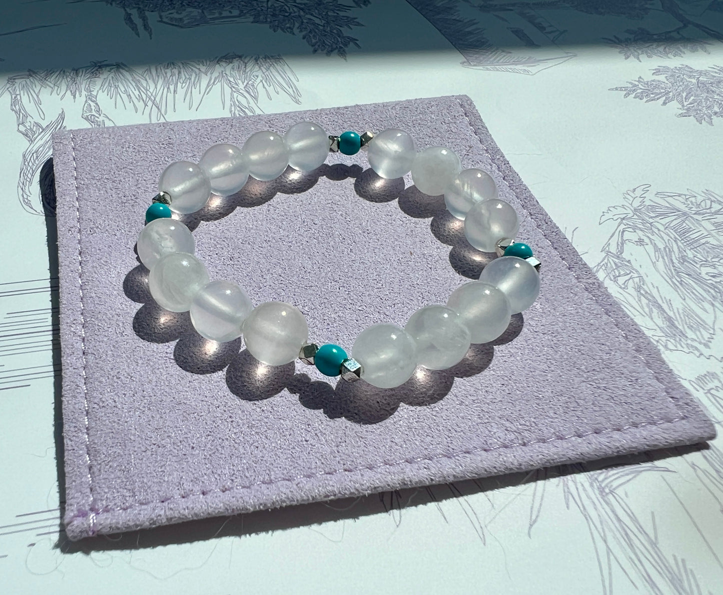 Radiance - Afghan White Jade & Turquoise Bracelet