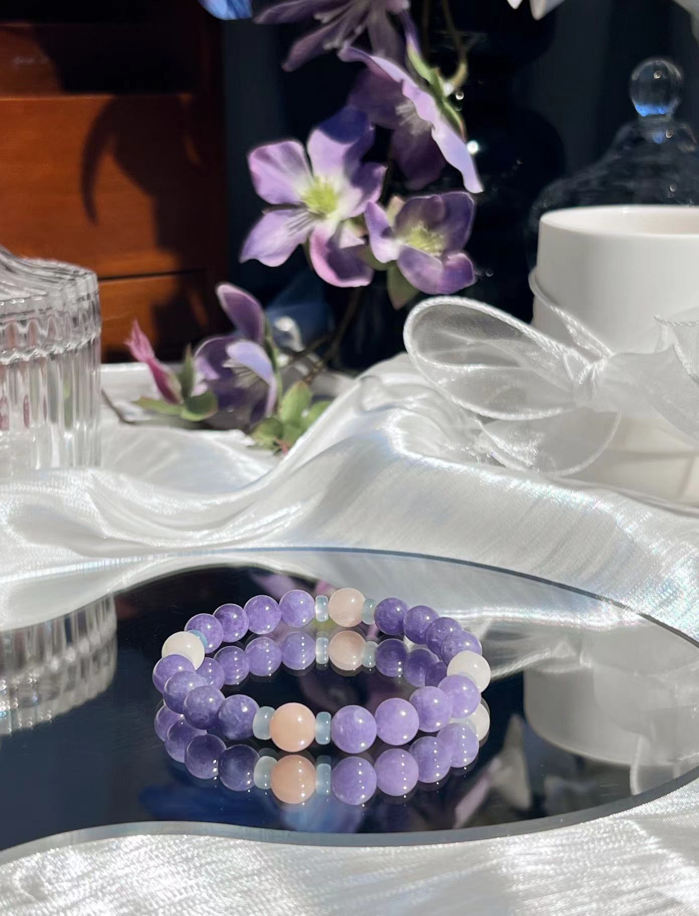 Violet Mist - Purple Chalcedony & Pink Adventurine Bracelet