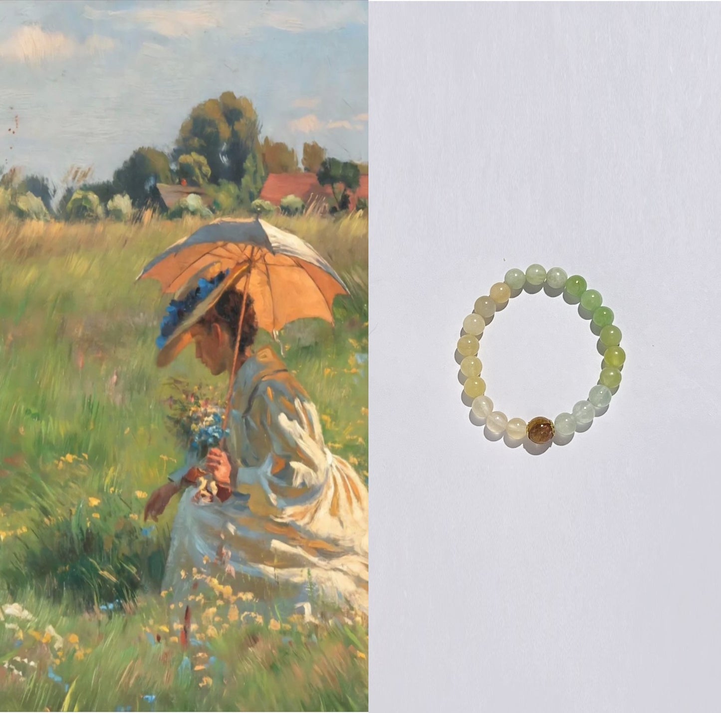 Summer·Autumn - Colorful quarts & Golden Healer Bracelet