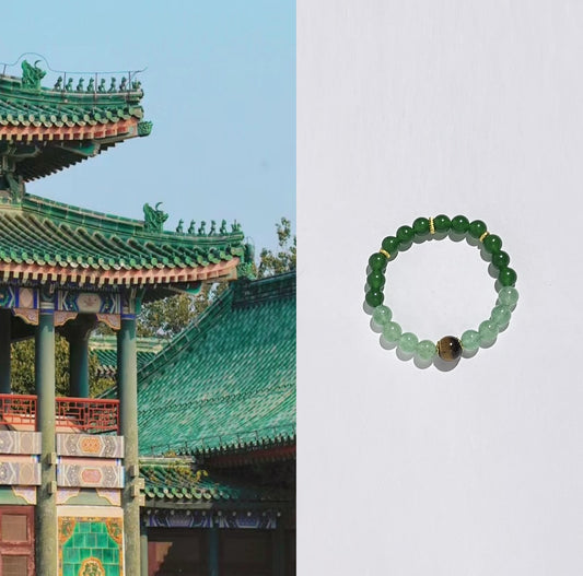 Green Tiles - Green Strawberry Quartz & Chrysoprase Bracelet