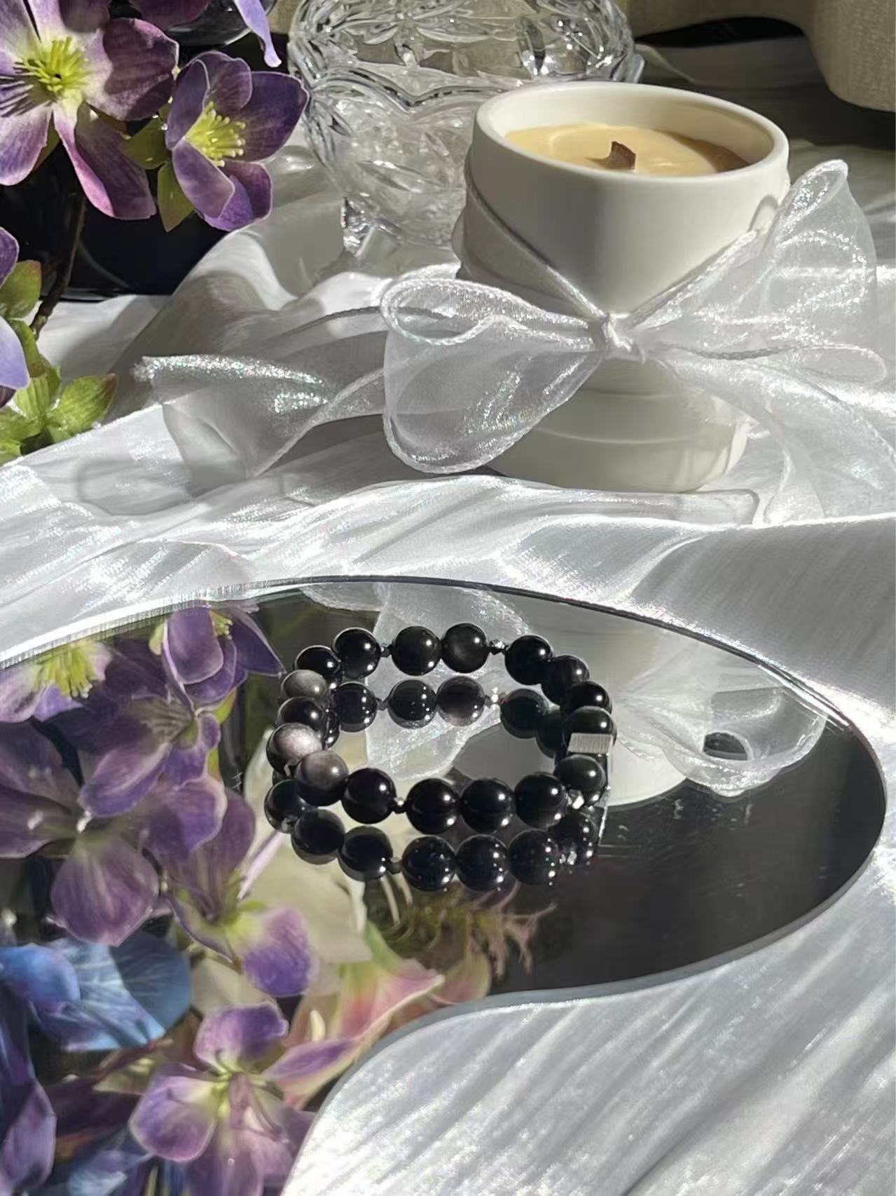 Silver Night - Silver Obsidian Bracelet