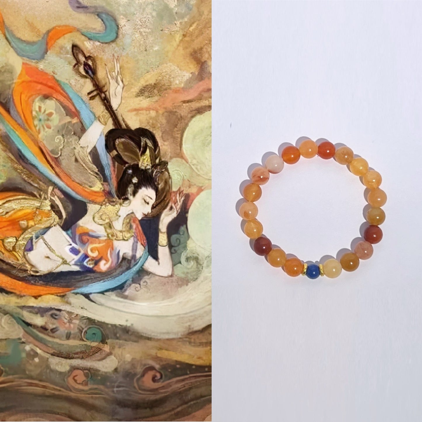 Deities - Golden Silk Jade Bracelet