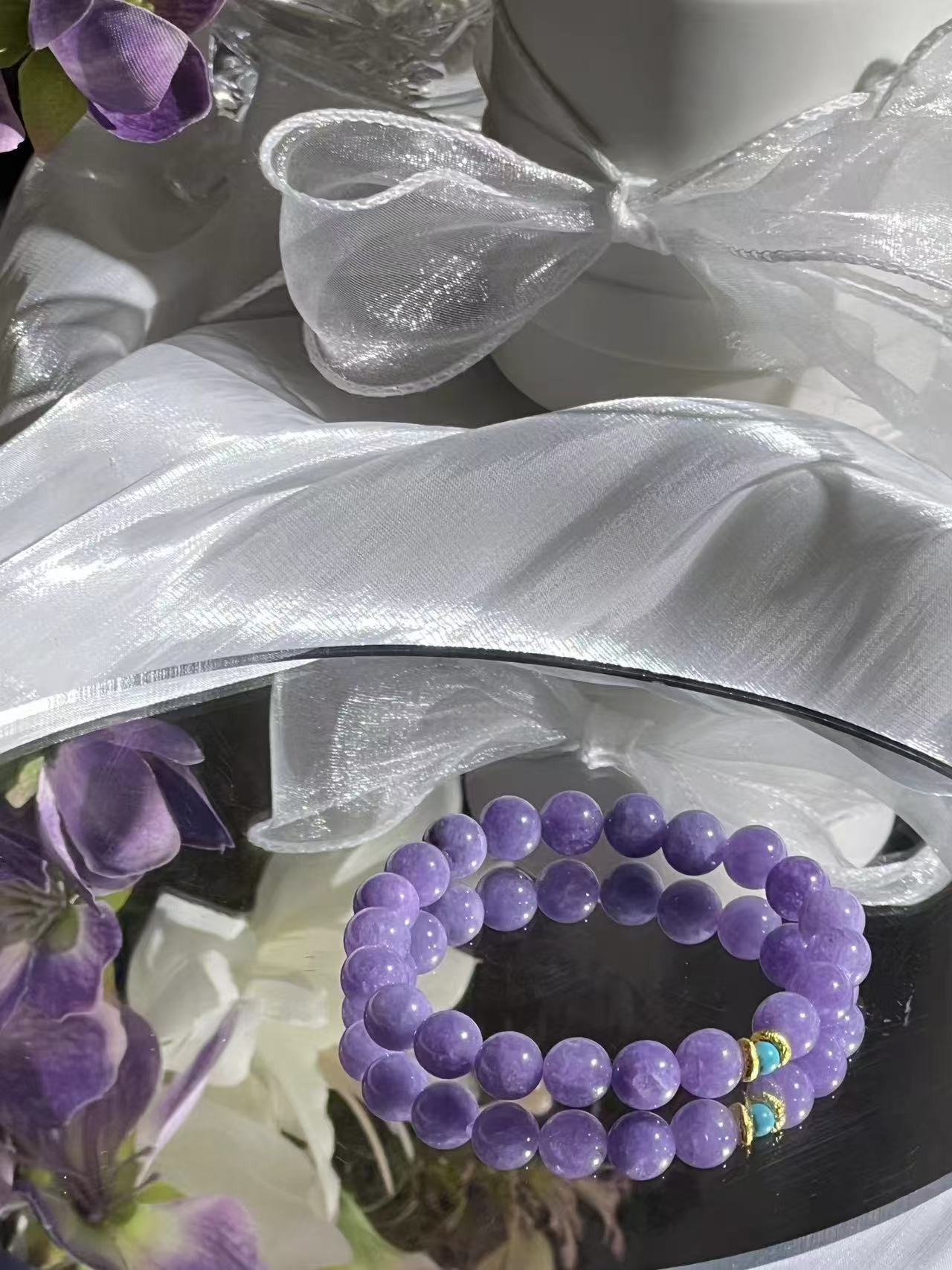 Purple Phoenix - Purple Chalcedony & Turquoise Bracelet