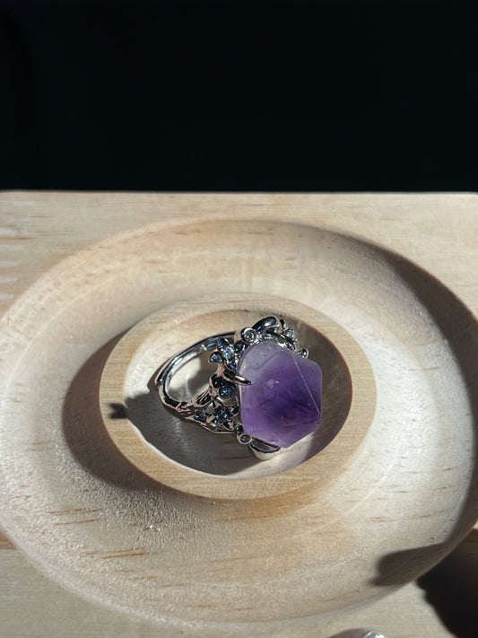 Natural Amethyst Cluster Ring