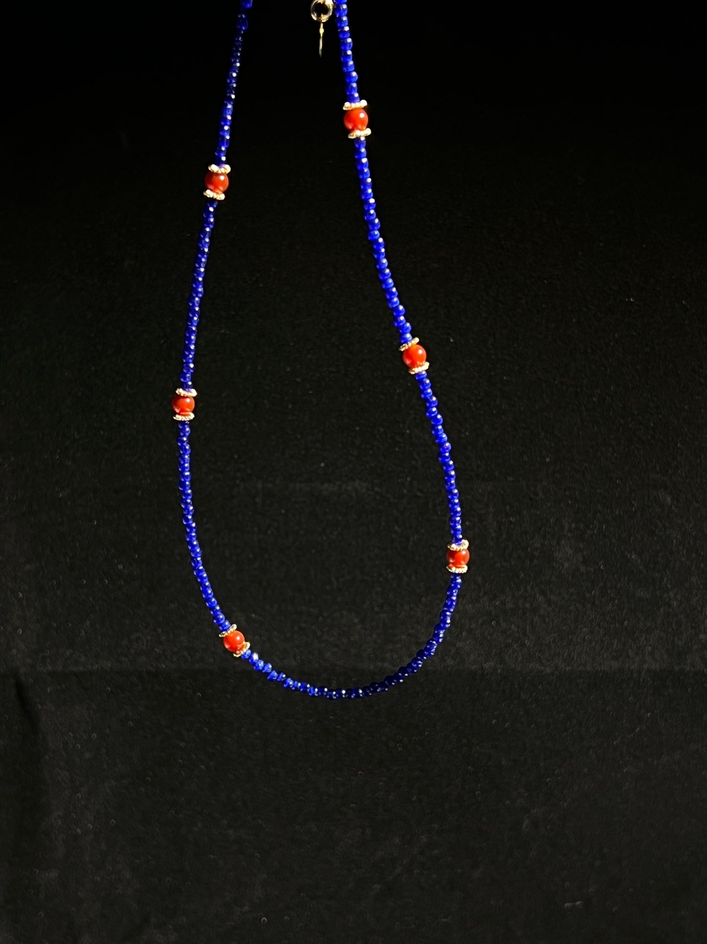 Lapis Lazuli with Red Agate Necklace