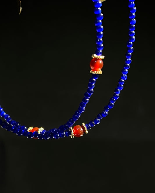 Lapis Lazuli with Red Agate Necklace