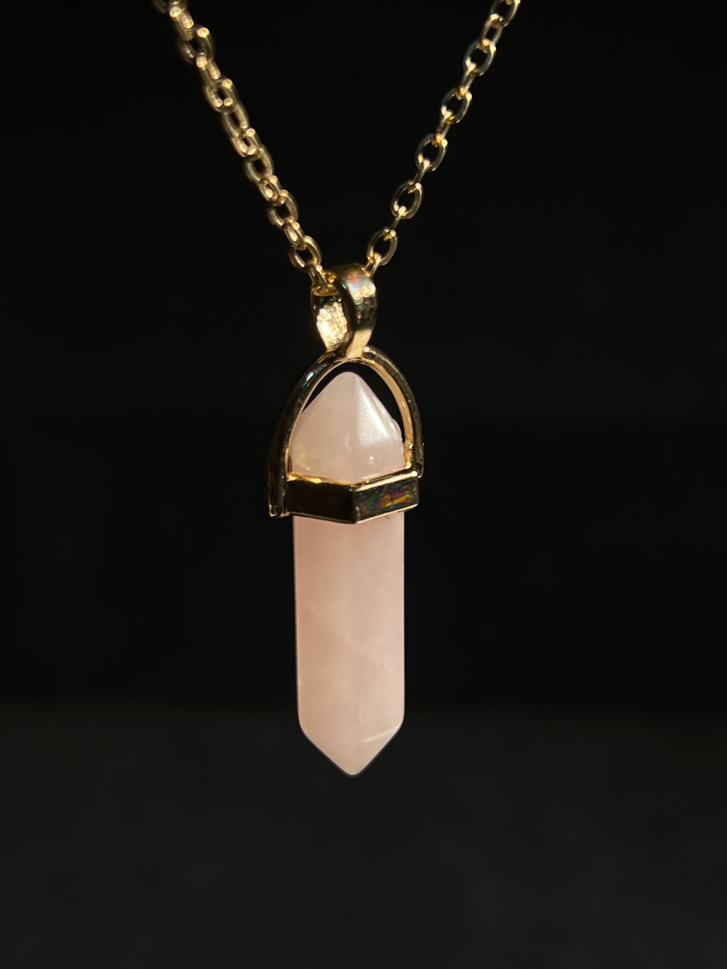 Crystal Hexagonal Column Double-Layer Necklace