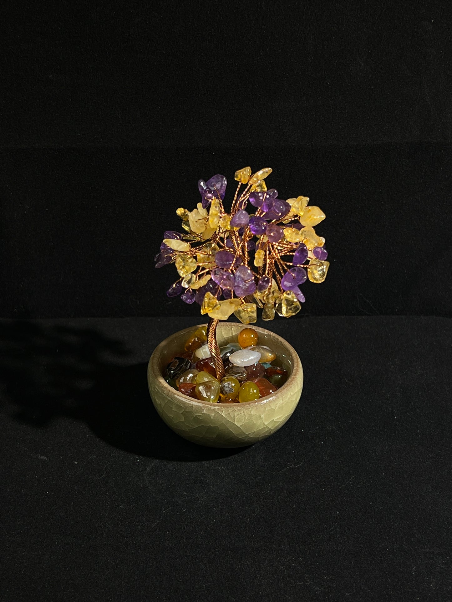 Citrine and Amethyst Crystal Tree