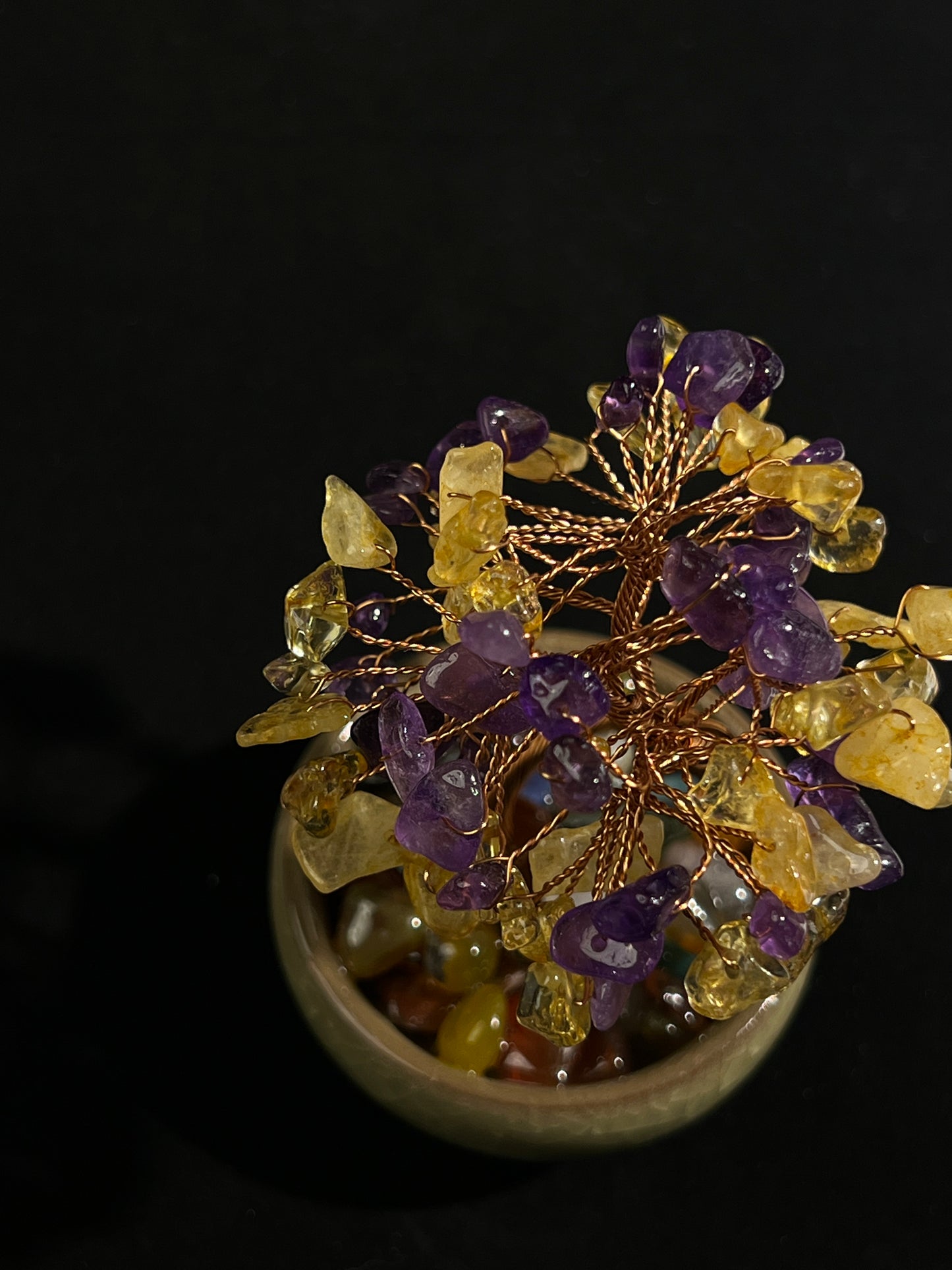 Citrine and Amethyst Crystal Tree