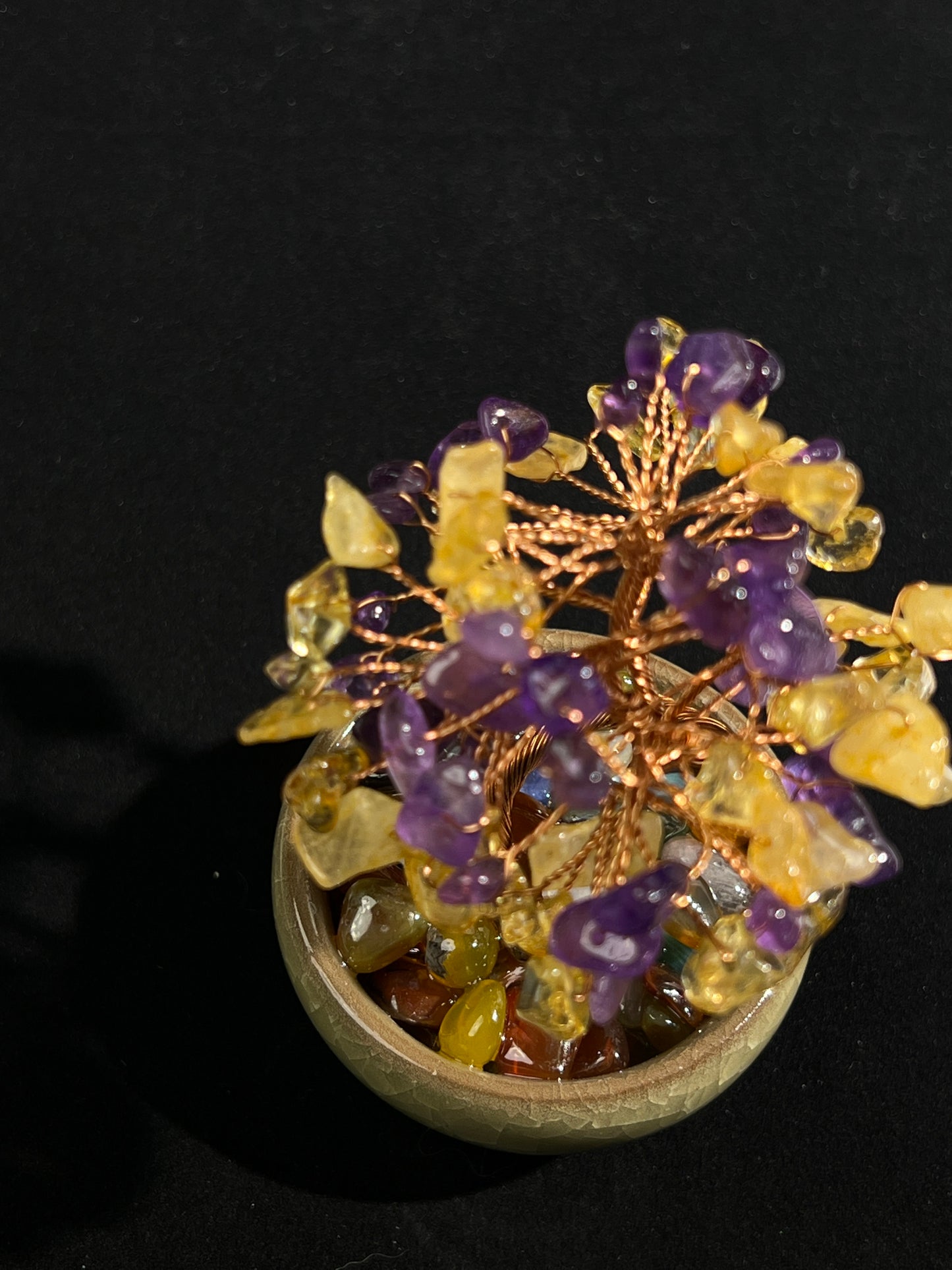 Citrine and Amethyst Crystal Tree