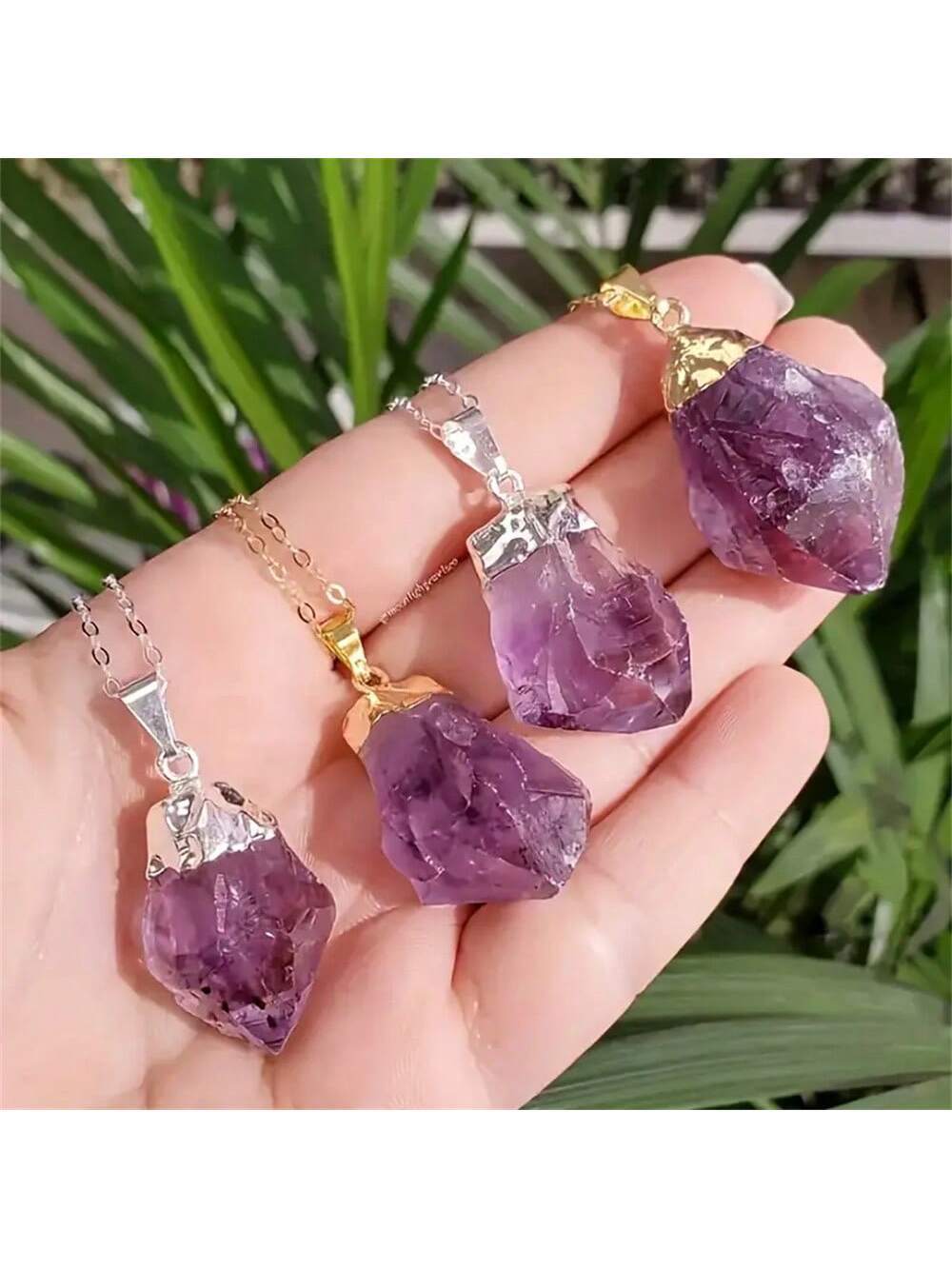 Gold-Plated Raw Amethyst Necklace