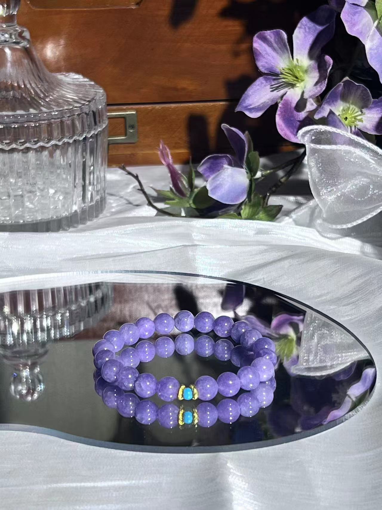 Purple Phoenix - Purple Chalcedony & Turquoise Bracelet